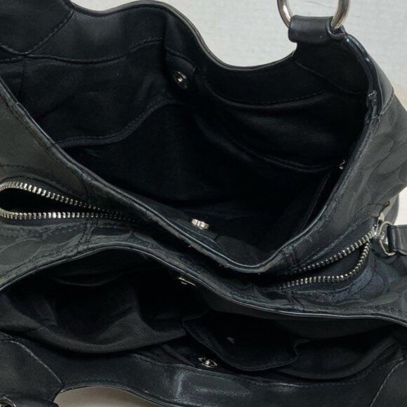 Pre Loved 2fer Coach Signature Monogram Triple Compartment Shoulder Bag & Wallet - Picture 4 of 8